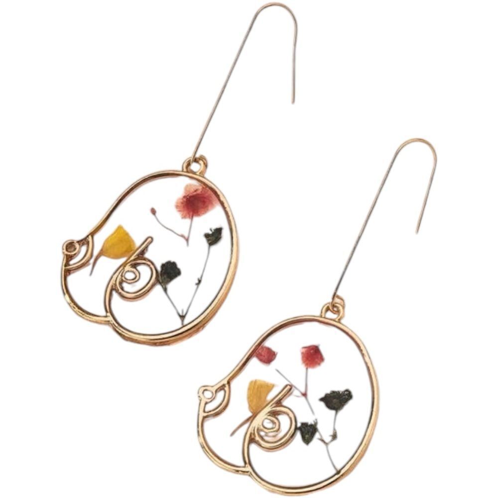 Floral Women’s Figure Bo*b Dangle Earrings NWT - Picture 1 of 4